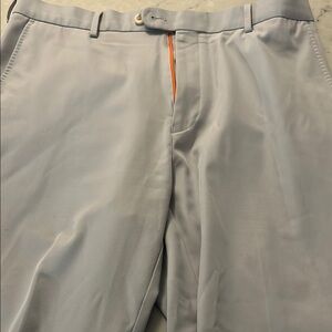 Men's Light Gray Dress Pants with Orange Accent